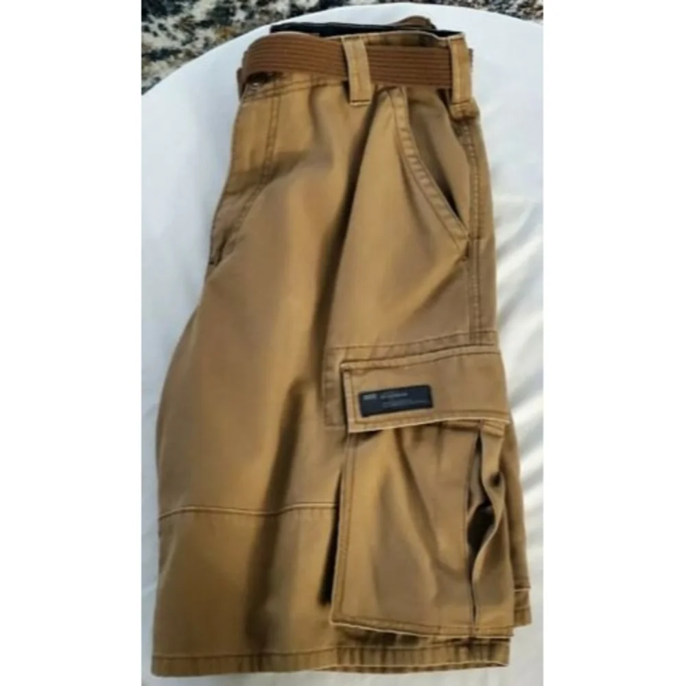 Levi's Workwear Cargo Shorts Baggy Loose With Belt Waterless Mens Size 32 EUC